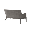 Siena wicker patio loveseat in Fog Smoke finish, rear view