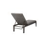 Rear view of Siena wicker chaise lounge in Fog Smoke finish with reclining back.