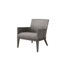 Siena wicker patio club chair in Fog Smoke finish with clean woven style
