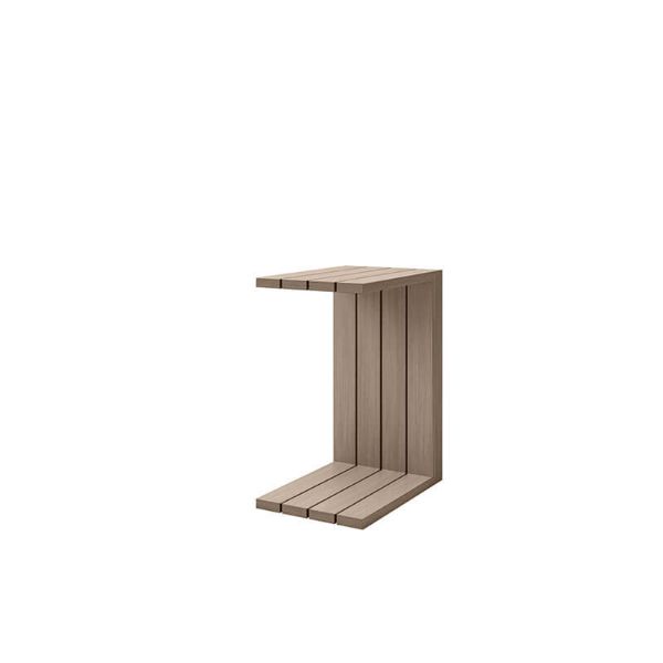 Bari C Patio Side Table in Flax finish
