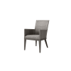 Siena Wicker Patio Dining Arm Chair in Fog Smoke Finish – Front View