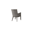 Siena Wicker Patio Dining Arm Chair in Fog Smoke Finish – Back View