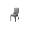 Siena Wicker Patio Dining Side Chair in Fog Smoke Finish – Front View