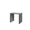 Modern 22" x 16" Bari Patio Side Table in Slate Gray for Outdoor Seating Areas