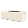 Rectangular Bellino fire pit table in ivory finish with open center fire bowl.