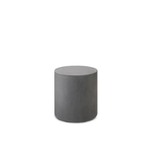 Modern 18″ round Bellino patio side table in concrete finish for poolside and outdoor seating areas.