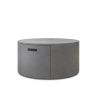 Round Bellino concrete fire pit table with closed top for modern outdoor patios