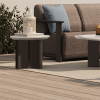 Forano Bellino 20″ Round Patio Side Table in cocoa finish with ivory top