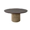 Hampton 65″ Round Patio Dining Table with iron top and beech base