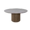 Hampton 65″ Round Outdoor Dining Table with concrete top and beech base