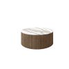 42" Round Hampton Patio Chat Table in Sable and Aspen Alabaster for Resorts and Pool Decks