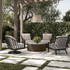 Hampton 42" Round Patio Chat Table with Bellino base and ivory top in outdoor lounge set