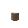 Hampton 20″ round side table featuring alabaster white top and sable finish base for resort patios