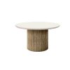 Hampton 54" round dining table with ivory Bellino top and beech base
