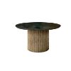 Hampton 54" round dining table with iron Bellino top and beech base