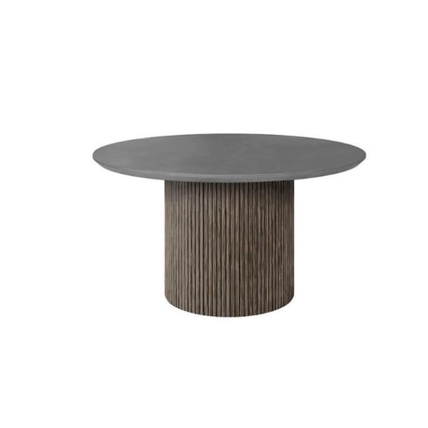 Hampton 54" round dining table with concrete Bellino top and timber base