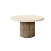 Modern 54-inch Hampton Round Patio Dining Table in Beech with Pompano Shell Finish