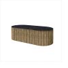 Hampton 56x26 Oval Outdoor Coffee Table with beech aspen base and black onyx top
