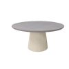 65 Inch Round Pompano Bellino Patio Dining Table with Shell Base and Concrete Gray Top