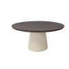 Modern 65 Inch Round Pompano Bellino Dining Table with Shell Base and Bellino Iron Top