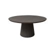 65 Inch Round Pompano Bellino Dining Table with Slate Base and Dark Iron Top