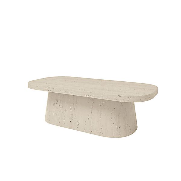 Light shell finish Pompano patio coffee table with smooth modern design for outdoor furniture settings