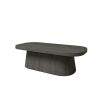Pompano rectangular patio coffee table in dark slate finish for modern outdoor lounge spaces