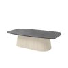 56" x 30" Pompano Bellino Coffee Table with Shell Base and Concrete Top