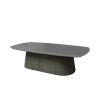 56" x 30" Pompano Bellino Patio Coffee Table with Slate Base and Concrete Top