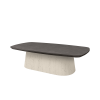 56" x 30" Pompano Bellino Coffee Table with Shell Base and Iron Top