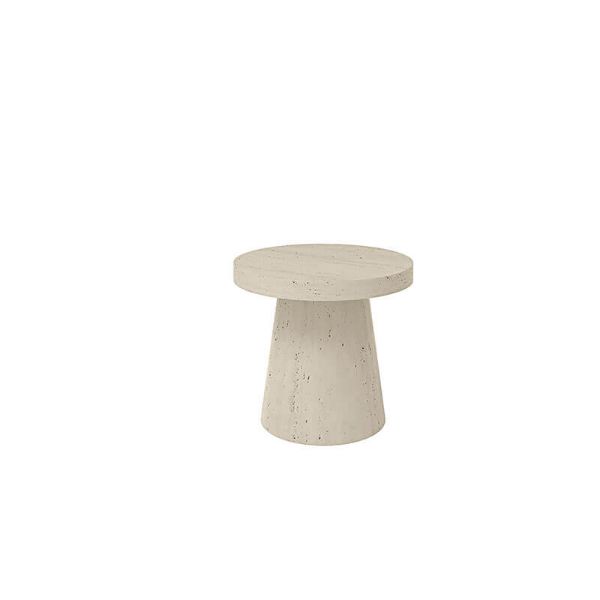Pompano 20″ Round Outdoor Side Table in shell finish for poolside or patio seating areas