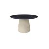 54" round Pompano Aspen outdoor dining table with shell base and onyx top