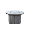 Trevi 42 inch round fire pit patio table in graphite finish with cover for commercial outdoor patios