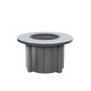 Trevi 42 inch round fire pit patio table in graphite finish with exposed burner and glass media insert