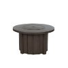 Trevi 42 inch round fire pit patio table with lid in chestnut finish for luxury outdoor spaces
