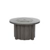 Trevi 42 inch round fire pit table with cover in smoke finish for commercial patio seating areas