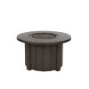 Trevi 42 inch round fire pit patio table in chestnut finish with open glass media burner