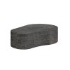Tahoe patio coffee table in slate finish with smooth curved modern silhouette