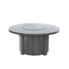 Trevi 50 inch round fire pit patio table in graphite finish with cover for luxury outdoor entertaining