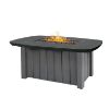 Trevi Bellino 59x32 rectangular fire pit patio table in graphite finish with iron top