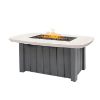 Trevi Bellino 59x32 rectangular fire pit table in graphite finish with ivory top