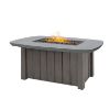 Trevi Bellino 59x32 rectangular fire pit patio table in smoke finish with concrete top