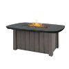 Trevi Bellino 59x32 rectangular fire pit table in smoke finish with iron top for outdoor patios
