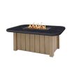 Trevi Aspen 56x30 Outdoor Fire Pit Table in Flax base with Onyx black stone top