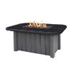 Trevi Aspen 56x30 Fire Pit Patio Table featuring Graphite base and Onyx stone finish top