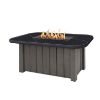 Trevi Aspen 56x30 Rectangular Outdoor Fire Pit Table with Smoke base and Onyx stone top