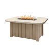 54" x 30" Trevi Pompano Fire Pit Table with flax base and shell stone top for modern patios