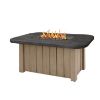 Outdoor Trevi Pompano Fire Pit Table 54" x 30" in flax base with slate finish top