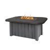 Trevi Pompano rectangular 54" x 30" fire pit table with graphite base and slate stone top