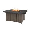 Trevi Pompano 54" x 30" outdoor fire pit table with hickory base and slate stone top
